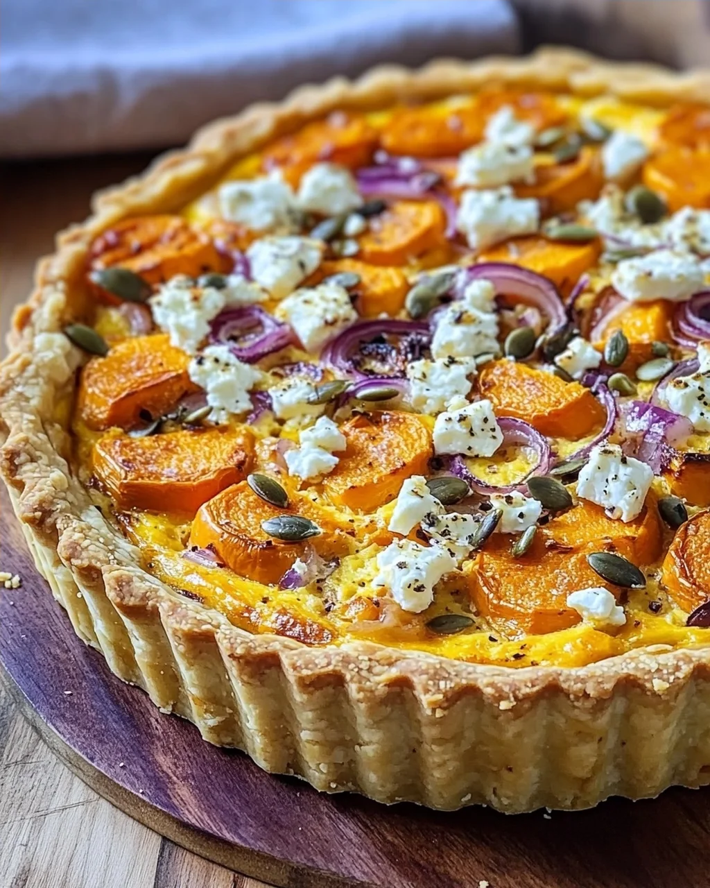 Saftige Kürbis-Quiche mit Feta