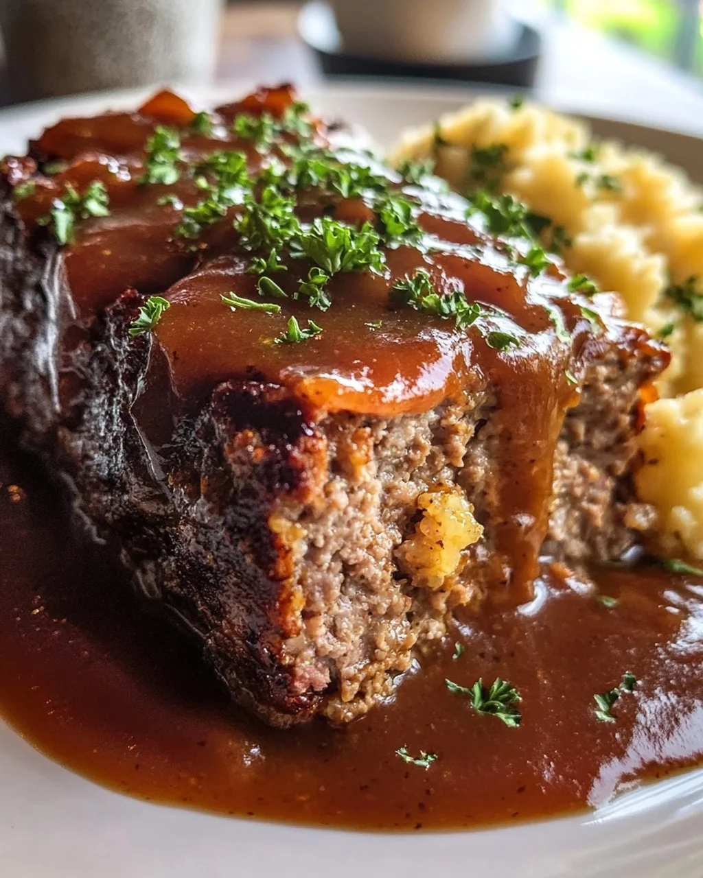 Saftiger Hackbraten mit Sauce