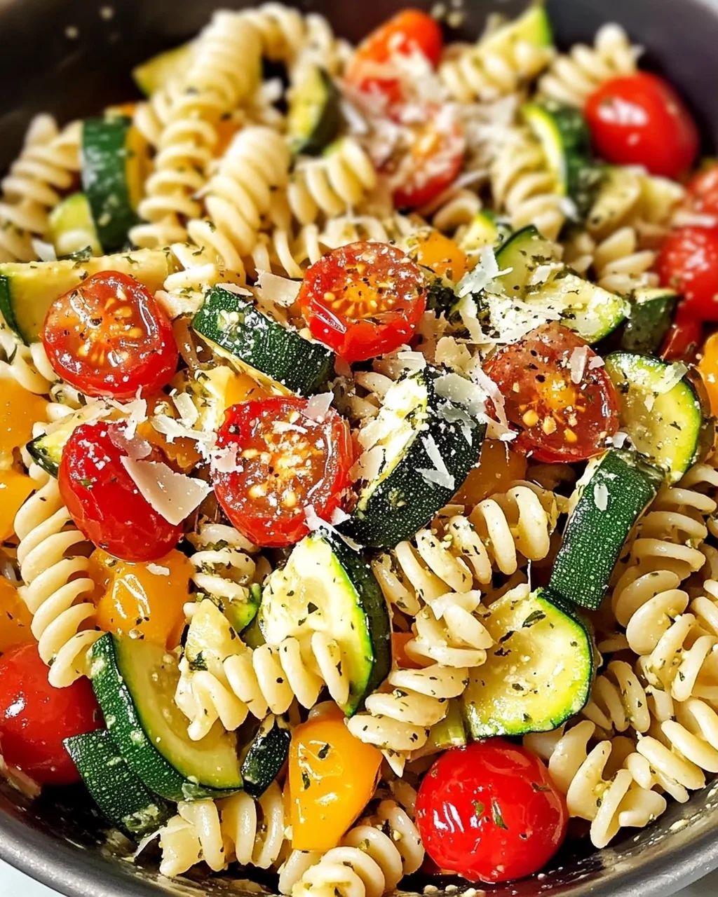 Schnelle Tomaten-Zucchini-Pasta für jeden Tag