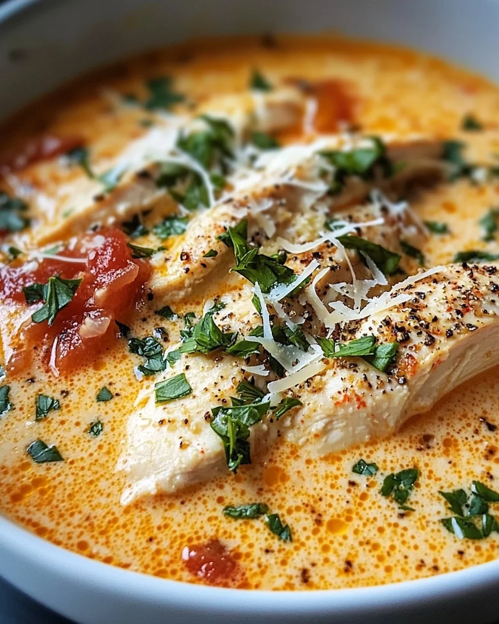 Schnelle & cremige Crock Pot Hähnchen Parmesan Suppe – Probier sie!