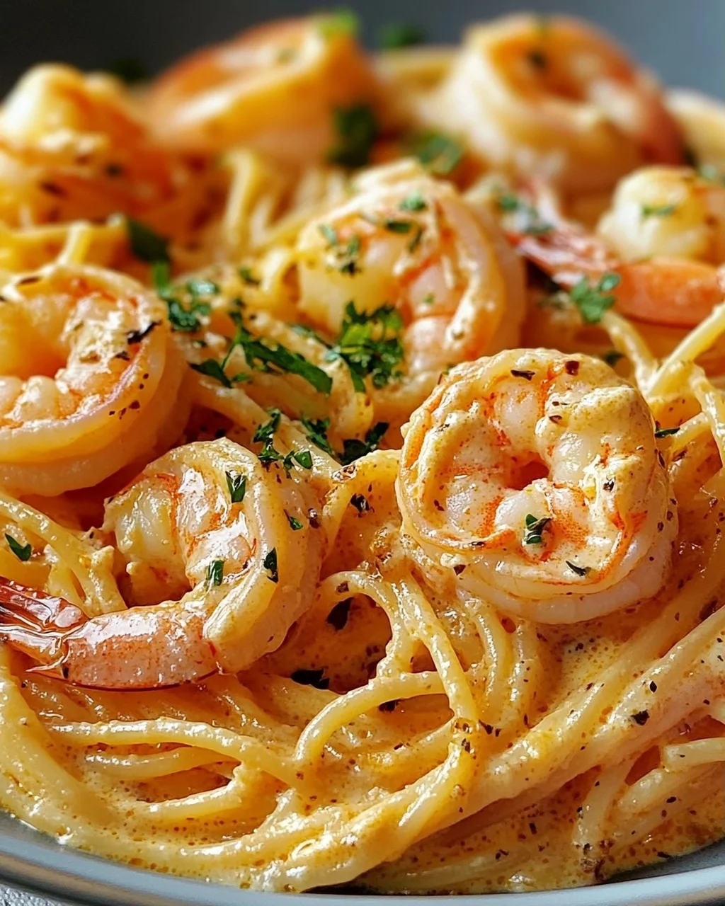 Spaghetti Mit Garnelen In Frischkäsesauce