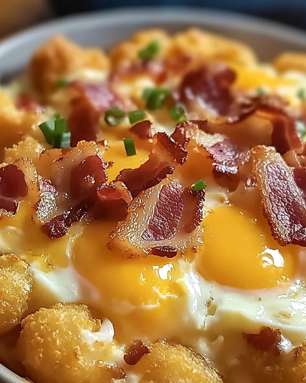 Speck und Ei Tater Tot Auflauf für Frühstücksliebe