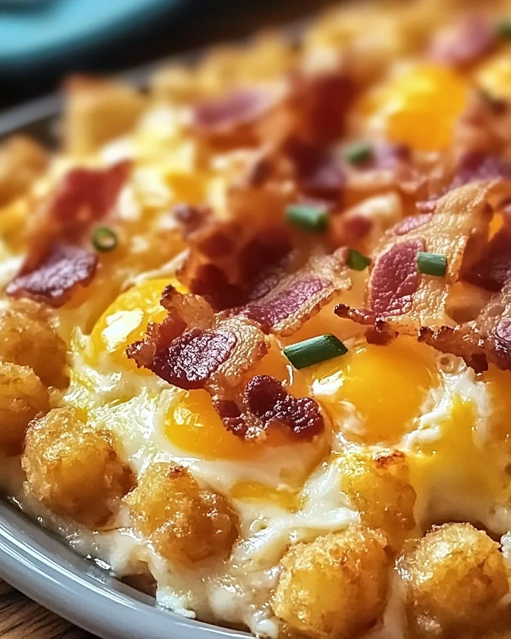 Speck und Ei Tater Tot Auflauf für Frühstücksliebe