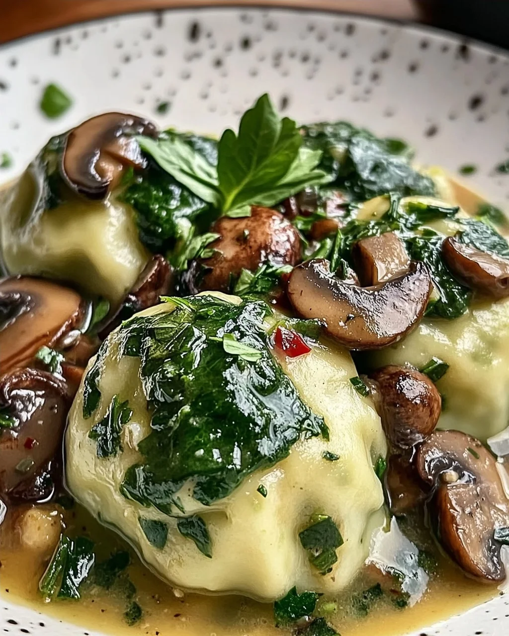 Spinatknodel Mit Pilzragout Ein Unglaublich Essenzielles Rezept Fur Personen