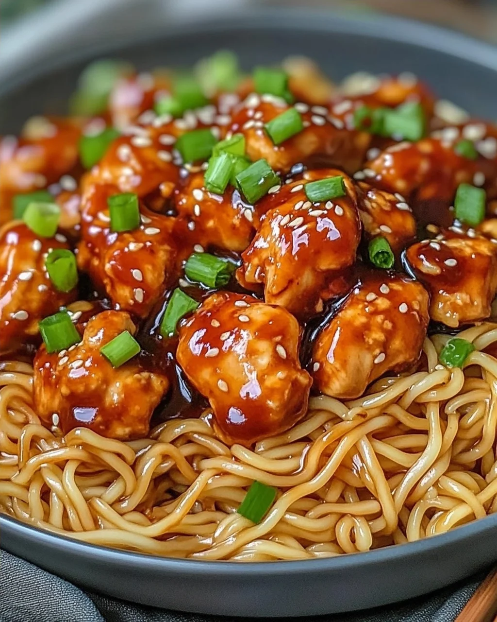 Sticky Garlic Chicken Noodles