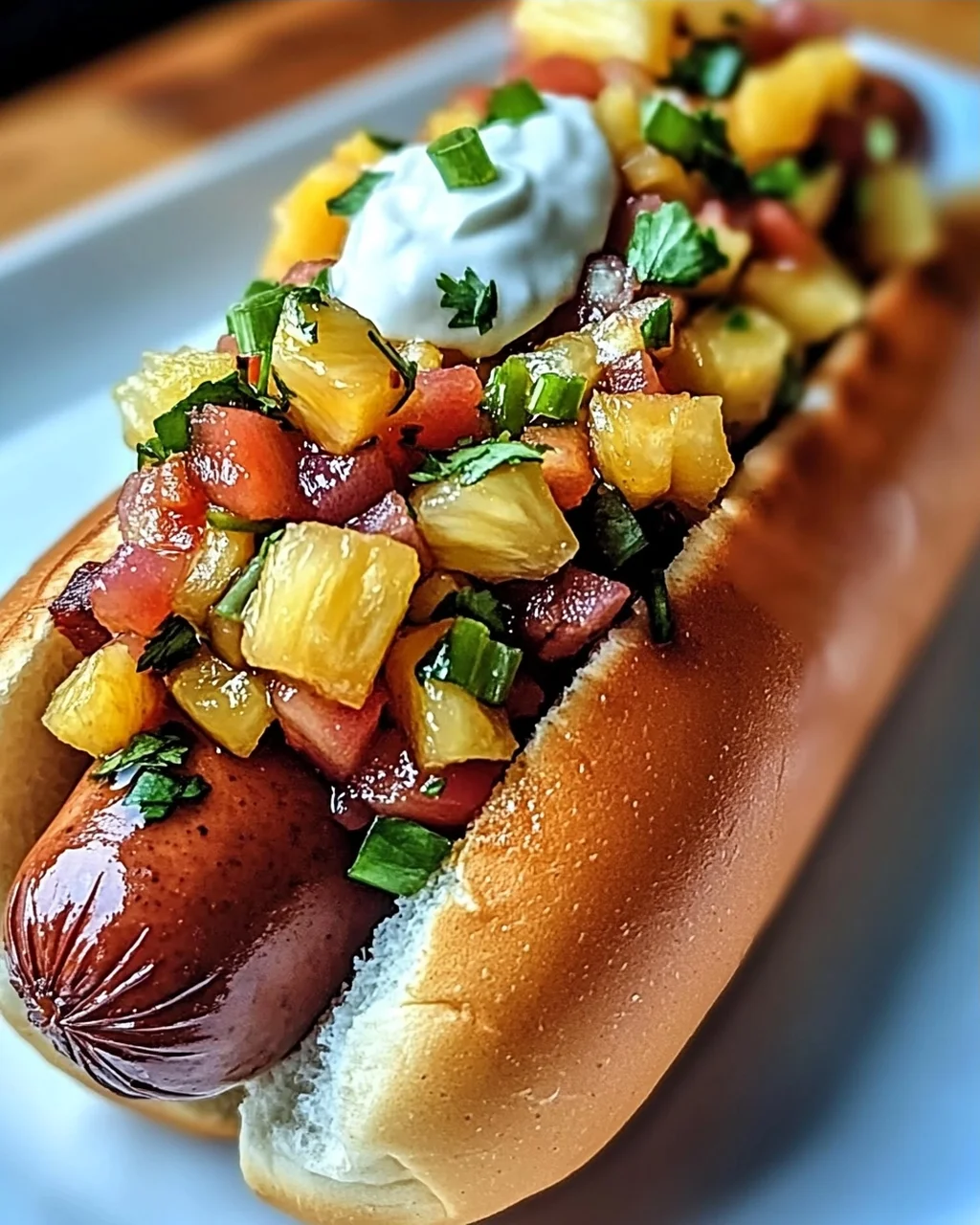 Tropische Rinder-Hotdogs mit Insel-Flair genießen