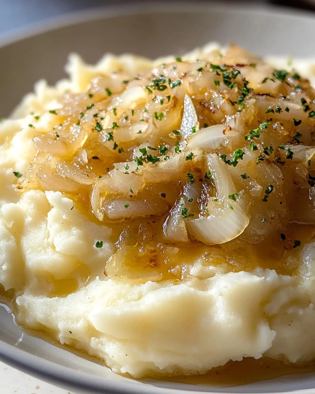 Unwiderstehliche Knoblauchbutter-Zwiebelsauce für Püree