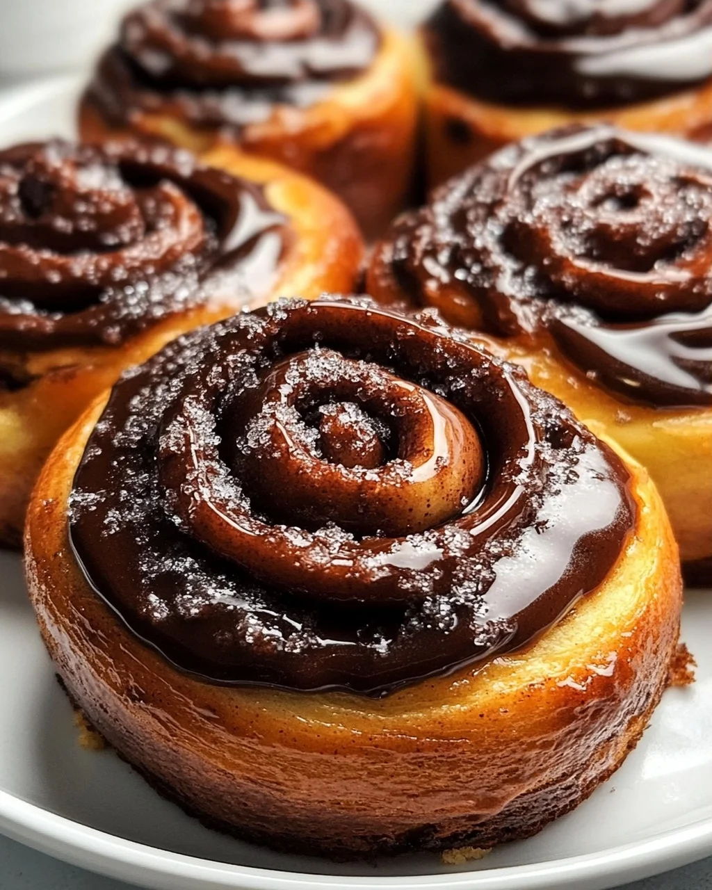 Unwiderstehliche Schoko-Zimtschnecken mit cremiger Fudge-Glasur