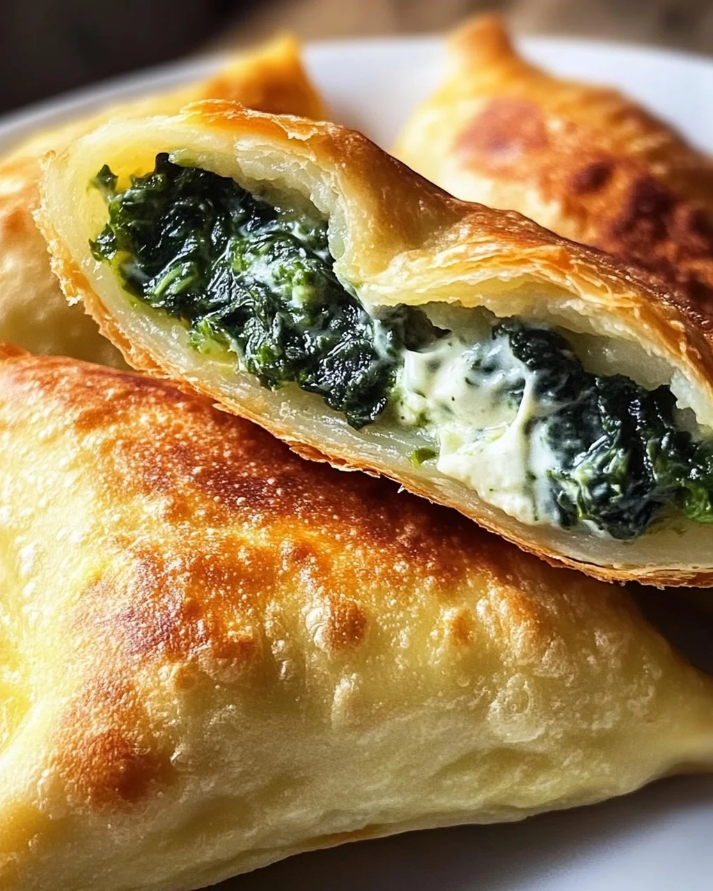 Vegane Kartoffeltaschen mit Spinat-Frischkäse-Füllung