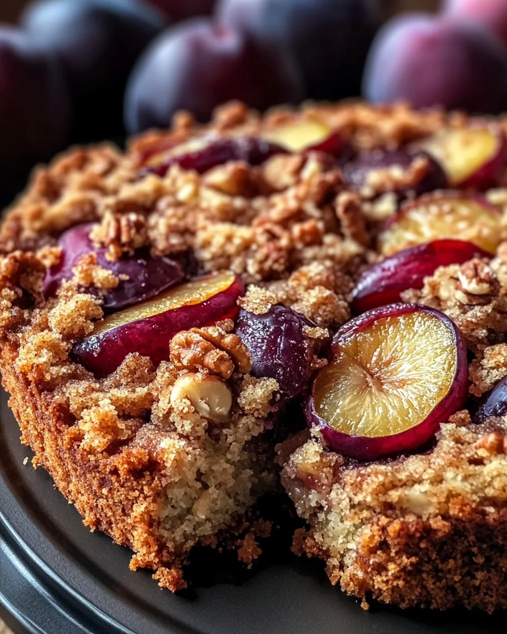 Walnuss-Zwetschgenkuchen mit Zimt-Streuseln