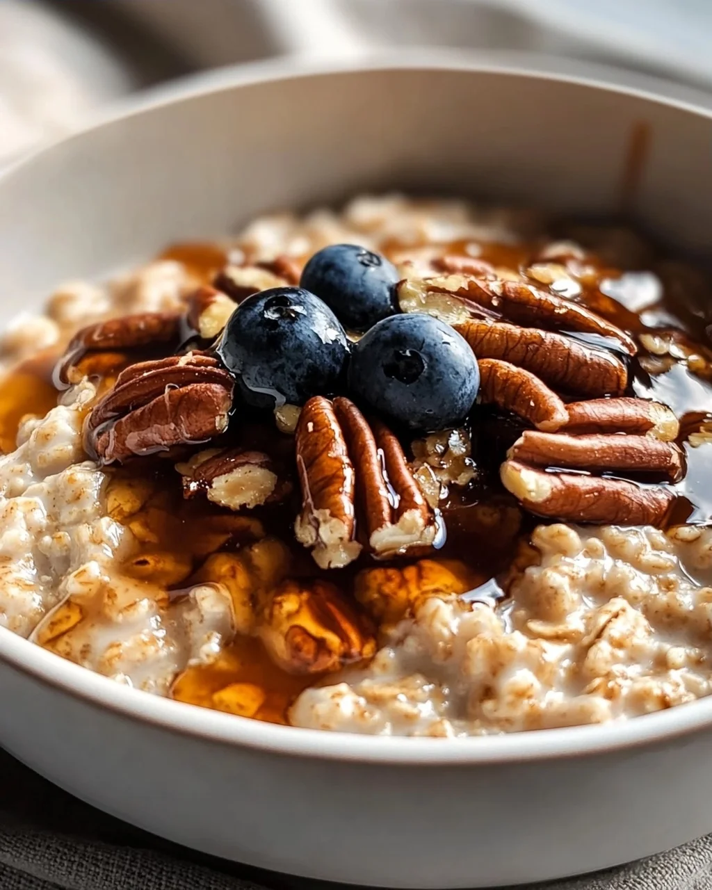 Warmes Maple Pecan Oatmeal: Gemütliche Haferflocken-Bowl