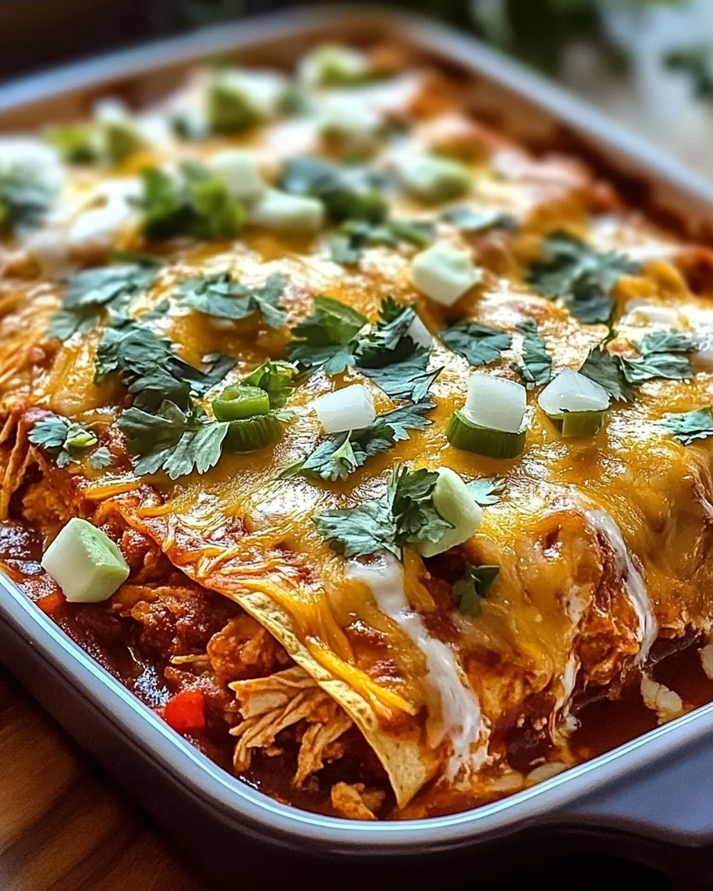Zerrissenes Hühnchen Enchilada Auflauf für Ihre Familie