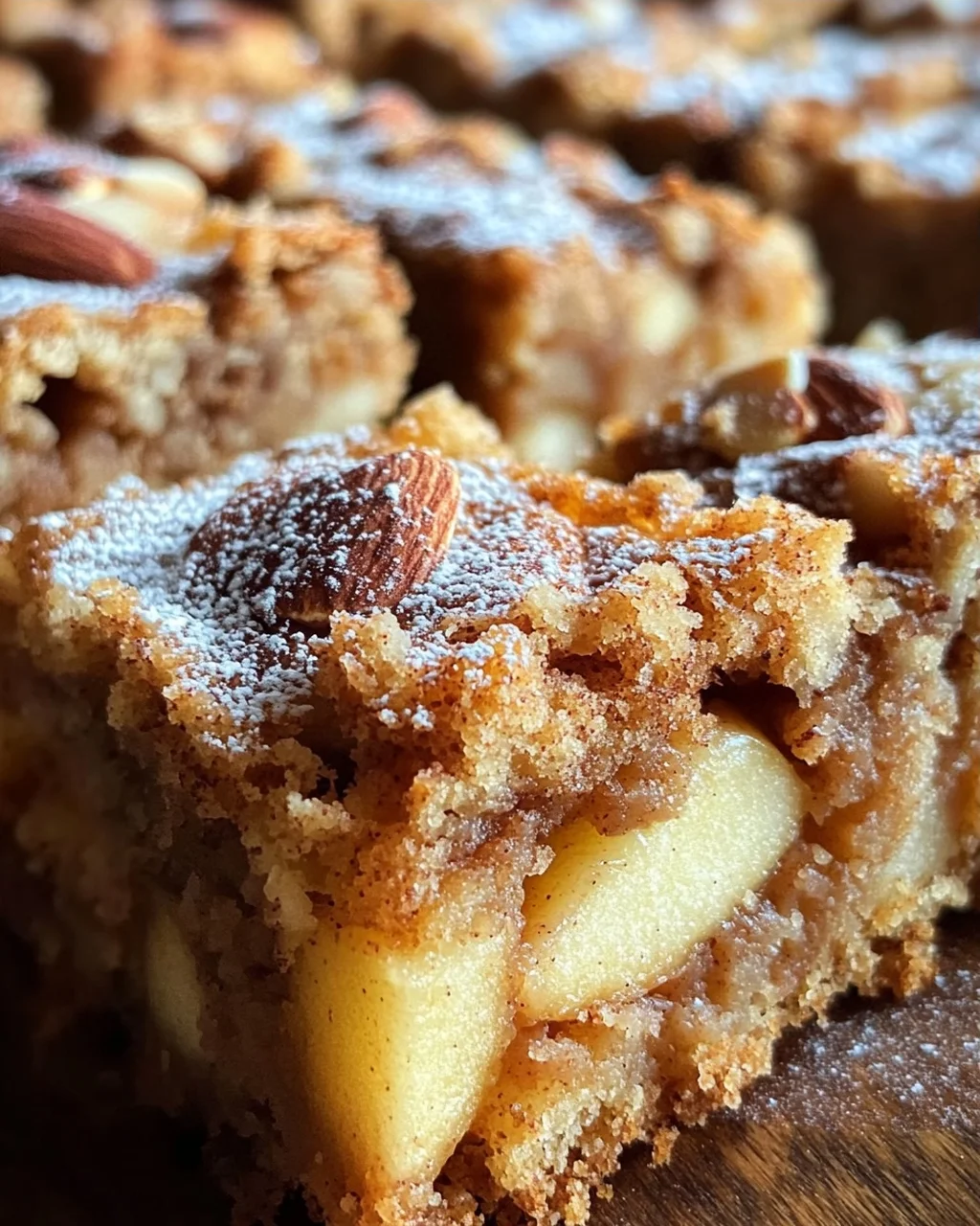 Zimt Apfel Blondies mit Mandelkruste