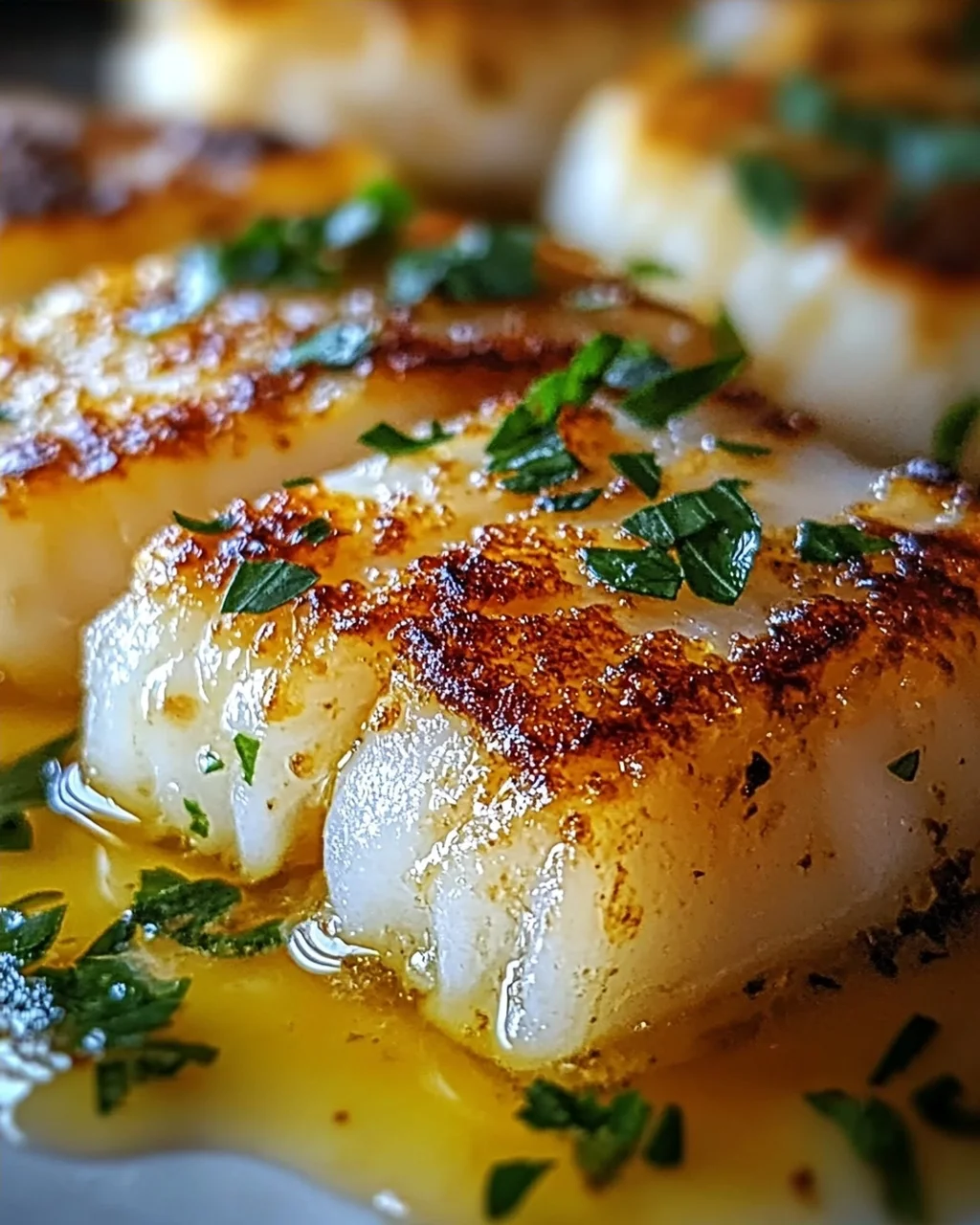 Zitronen-Knoblauch-Butter-Kabeljau mit Knuspriger Haut
