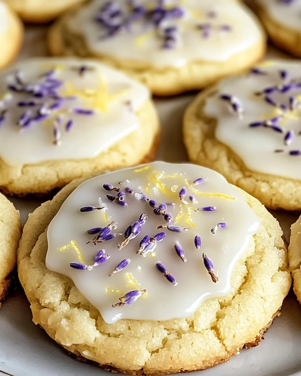 Zitronenlavendelplätzchen mit süßem Guss