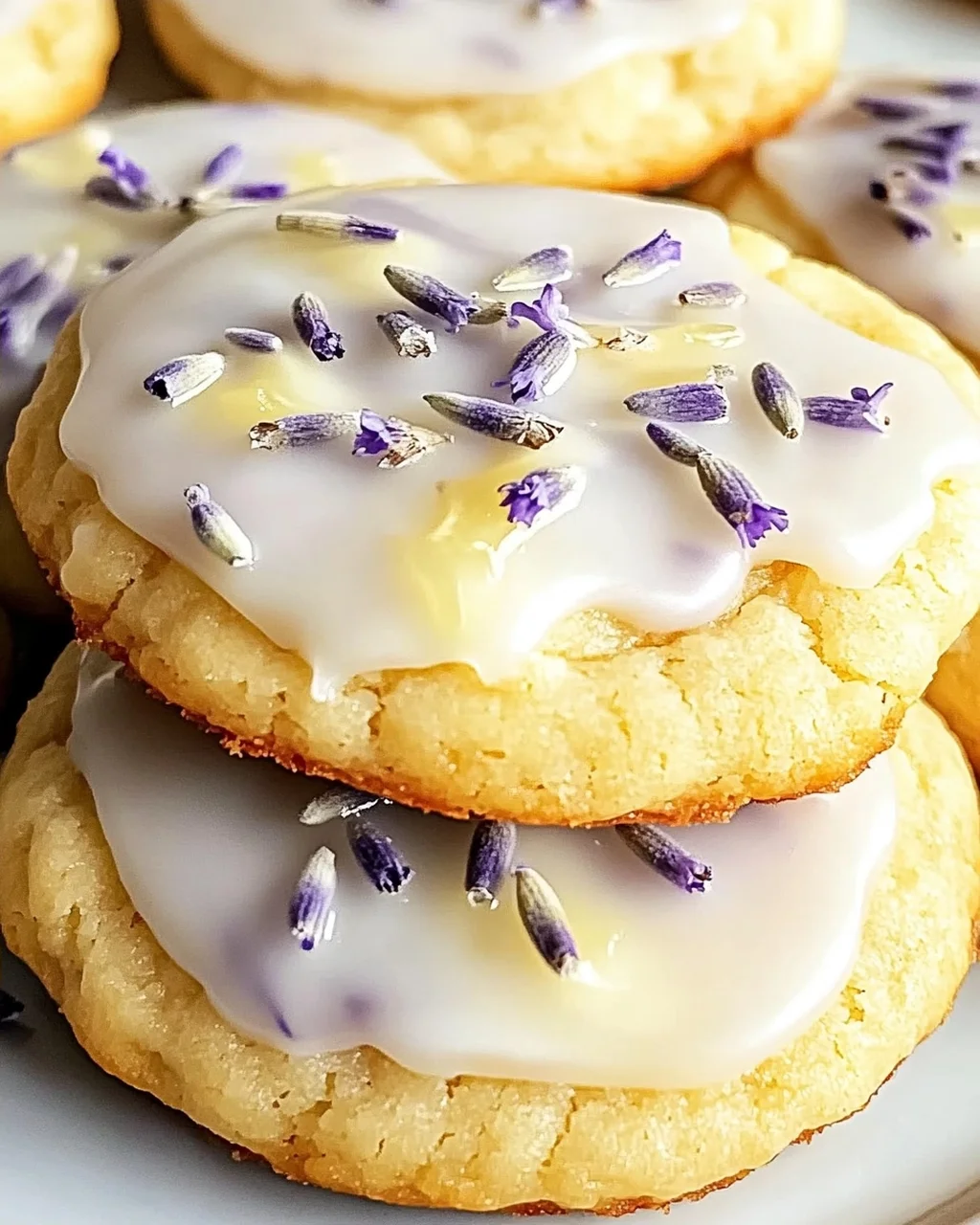 Zitronenlavendelplätzchen mit süßem Guss